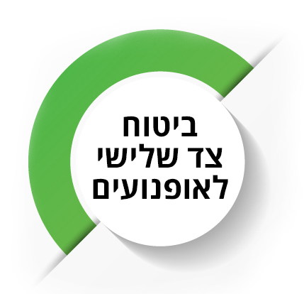 עיגול דקורטיבי שבתוכו הכותרת: ביטוח צד שלישי לאופנועים
