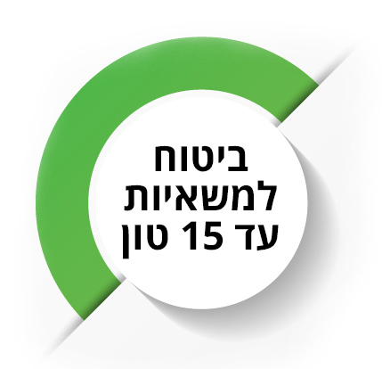 עיגול דקורטיבי שבתוכו הכותרת: ביטוח למשאיות עד 15 טון